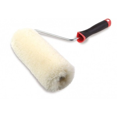 WOOL ROLLER. RECOMMENDED FOR RUGGED OR GOTELE SURFACES (with water-based paints)