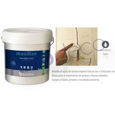 MASTIC READY TO USE. FLEXIBLE PUTTY IN AQUEOUS BASE REINFORCED WITH GLASS FIBRE for the filling of dynamic or structural cracks